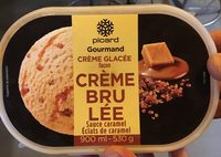 Creme glacée façon crème brûlée - Sauce caramel - Éclats de caramel