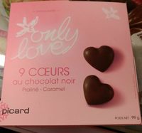 9 Cœurs au Chocolat Noir Praliné-Caramel