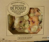 Aiguillettes de Poulet, Légumes d'automne, Sauce au Sirop d'Érable