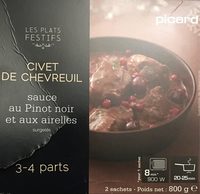 Civet de Chevreuil, Sauce au Pinot Noir et aux Airelles