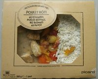 Poulet rôti au romarin, poêlée estivale, riz basmati au pavot