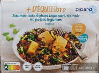 Saumon aux épices tandoori, riz noir et petits légumes