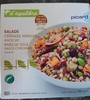 Salade Céréales mangue avocat baies de goji, sauce citronnée