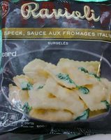 Ravioli au Speck, sauce aux fromages italiens