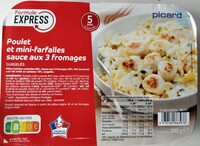 Poulet et mini-Farfalles, Sauce aux 3 Fromages