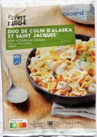 Duo de colin d'Alaska et St Jacques pâtes fondue de poireaux