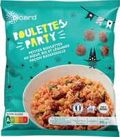 Boulettes party au boeuf, riz et légumes