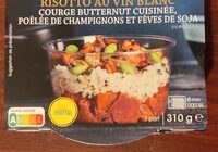 Risotto au vin blanc courge butternut champignons fèves de soja