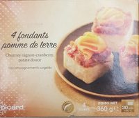4 Fondants Pomme de Terre, Chutney Oignon-Cranberry, Patate Douce