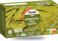 Purée de garden peas, fève, ricotta
