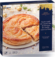 Tourte confit de canard bloc de foie gras