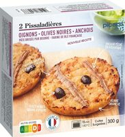 2 pissaladières oignons, olives noires, anchois
