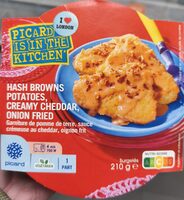 Hash browns potatoes, creamy cheddar, onion fried