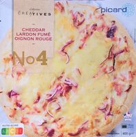 Pizza surgelée cheddar lardon fumé oignon rouge