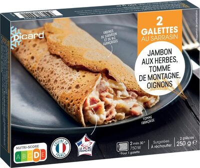 Galettes jambon aux herbes, tomme de montagne et oignons