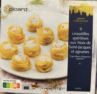 9 Croustilles apéritives aux noix de Saint-Jacques, agrumes.