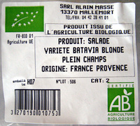 Salade Batavia Bio Alain MASSE