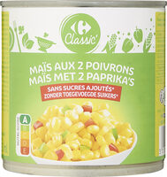 Maïs aux 2 poivrons Sans sucres ajoutés*