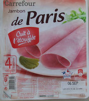 Jambon de Paris, Cuit à l'étouffée (4 Tranches)