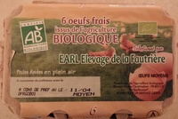 6 oeufs frais bio élevées en plein air