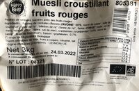 Muesli croustillant fruits rouges
