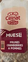 Muesli prunes cranberries pommes