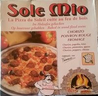 Pizza Chorizo Poivron rouge Fromage cuite au feu de bois