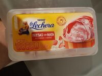 Helado fresas con nata