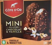 Mini glaces chocolat et vanille noisettes