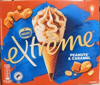 Glace cône extrême peanuts et caramel beurre salé
