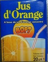 Jus D'orange A base de jus d'orange concentré