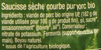 Saucisse seche d'Ardeche bio CHAILLOT