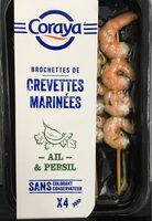 Brochettes de crevettes marinées