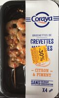 Brochette de crevettes marinées