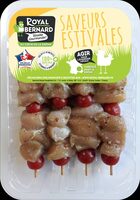 4 Brochettes de Filet de Poulet mariné aux 3 poivres et tomate cerise