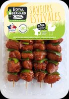 4 Brochettes de Filet de Poulet mariné paprika cumin et poivron vert