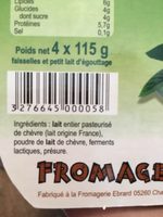 Fromage Blanc En Faisselle Au Lait Entier De Chèvre, 500g