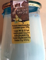 Yaourt à la vanille au lait de Savoie