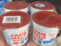 Fromage frais sucré 40%* *Matières grasses sur extrait sec soit 7% de matières grasses sur produit fini.