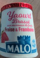 Yaourt brassé morceaux de fraise framboise