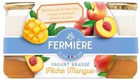 Yaourt Brassé Pêche Mangue sur lit aux fruits 2x160g
