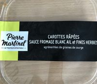 Carottes râpées sauce fromage blanc ail et fines herbes