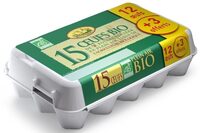 12 + 3 œufs offerts Baby Coque de poules élevées en plein air issus de l'agriculture biologique