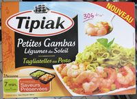 Petites gambas légumes du soleil Tagliatelles au pesto