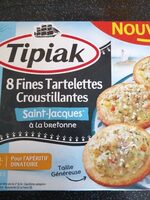 8 fines tartelettes croustillantes St Jacques à la bretonne
