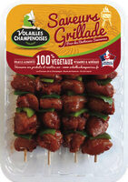 4 Brochettes de Filet de Poulet mariné paprika cumin et poivron vert