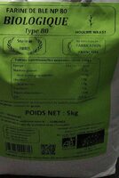 Farine de blé np 80 bio