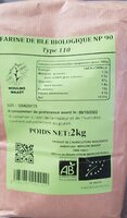 Farine de blé biologique NP 90 type 110