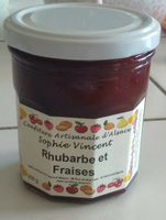 Confiture artisanale d'Alsace rhubarbe et fraises