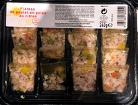 Plateau de poulet en gelée au citron